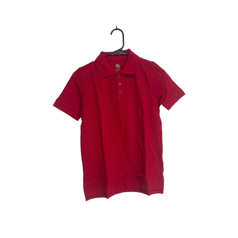 Real School Uniform Youth Medium Unisex Red Short Sleeve Pique Polo